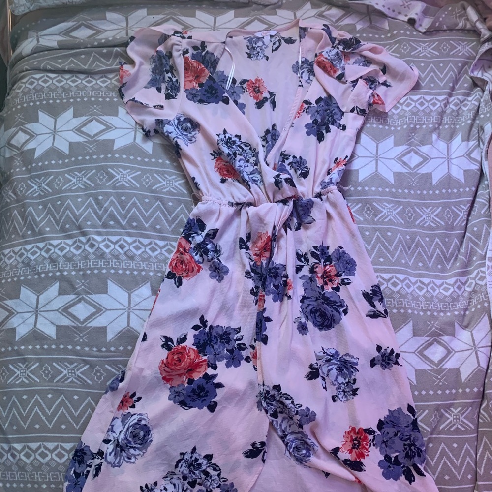 Floral Jumper High-Low Dress